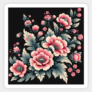 Pink Floral Illustration Sticker